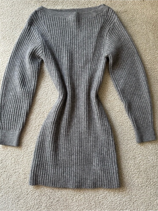 H&M Dresses & Skirts - H&M Gray Ribbed Midi Sweater Dress classy modern elegant soft - y2k